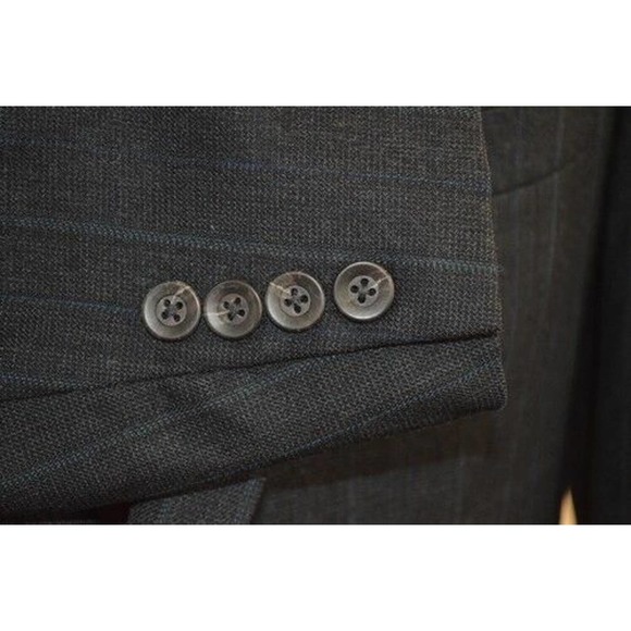 Chaps Ralph Lauren Gray Striped 2 Btn Wool Sport Coat Blazer Jacket 42 Regular - Picture 4 of 12